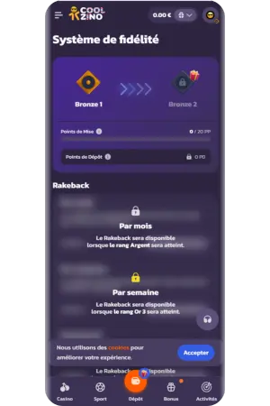 Club VIP Coolzino casino programme fidélité avantages exclusifs